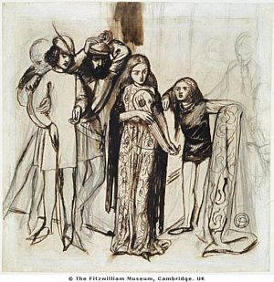 Composition of Six Figures in Medieval Dress